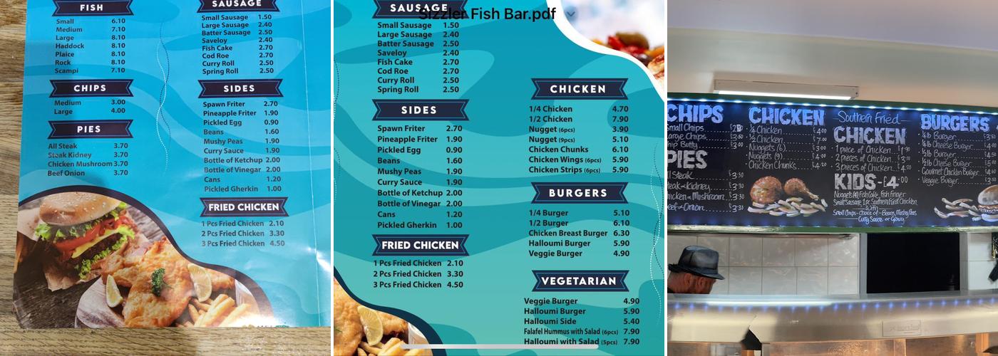 SIZZLER FISH BAR Menu