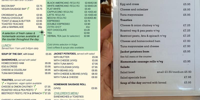 David's Café Menu