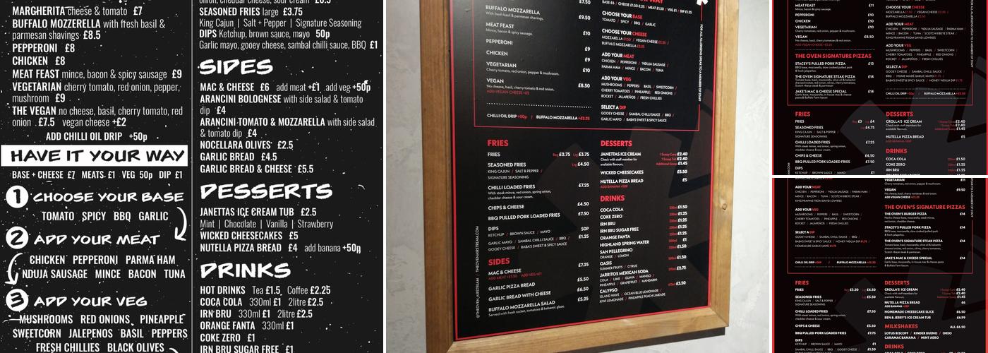 THE OVEN Pizzeria Menu