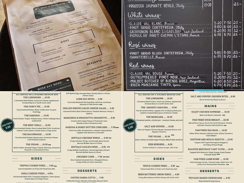 The King's Head, Lewes Menu