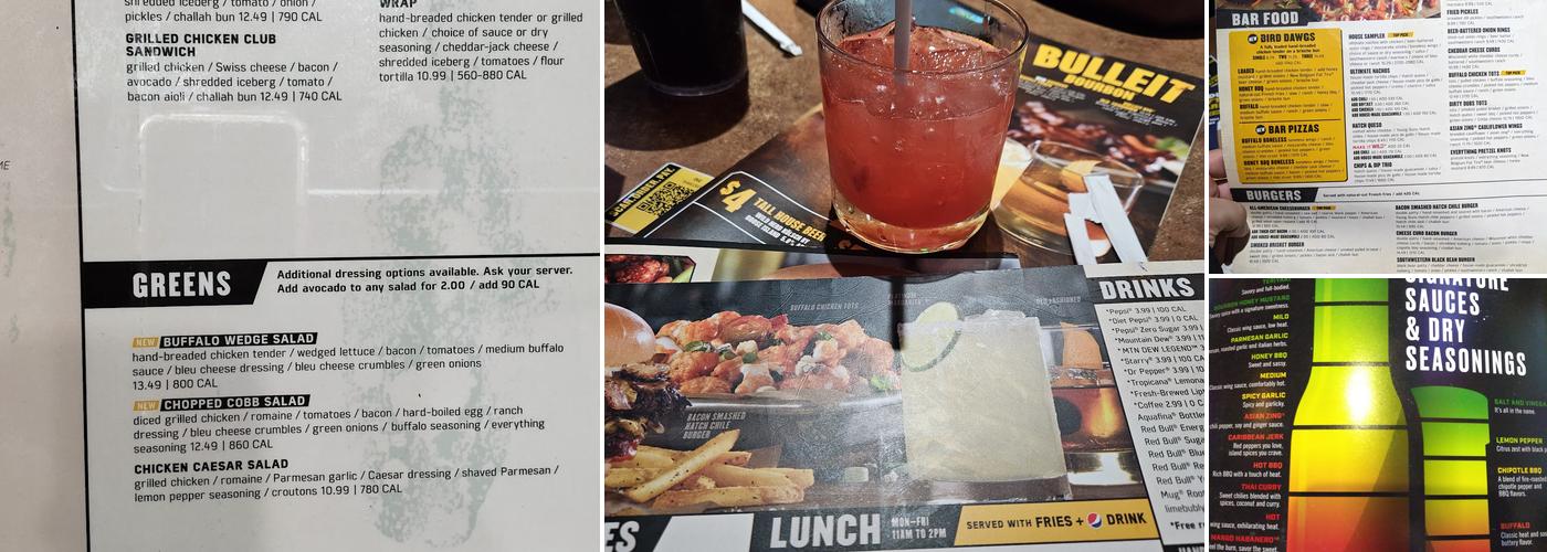 Buffalo Wild Wings Menu