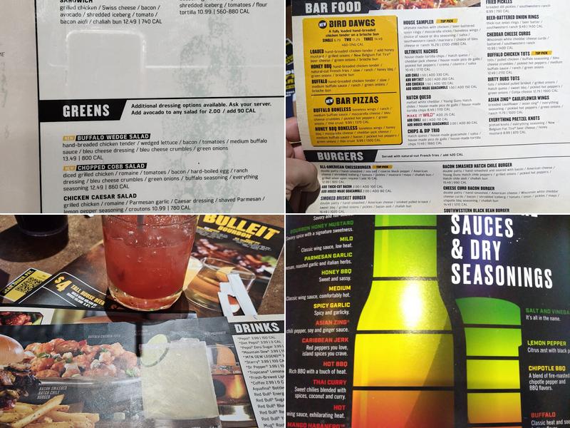 Buffalo Wild Wings Menu