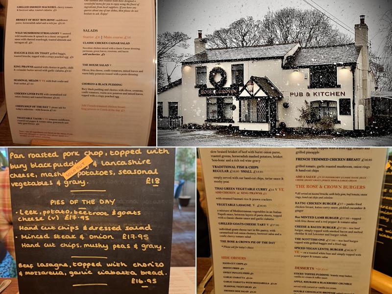 The Rose & Crown Menu