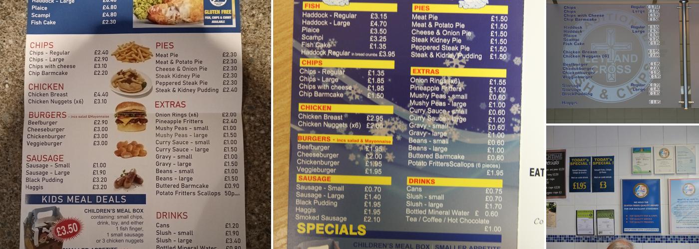 Leyland Cross Fish & Chips Menu