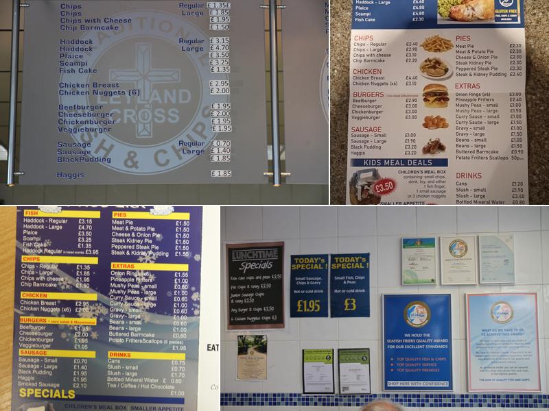 Leyland Cross Fish & Chips Menu