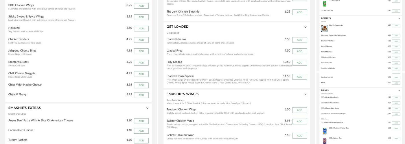 Smashies Smash Burgers Menu