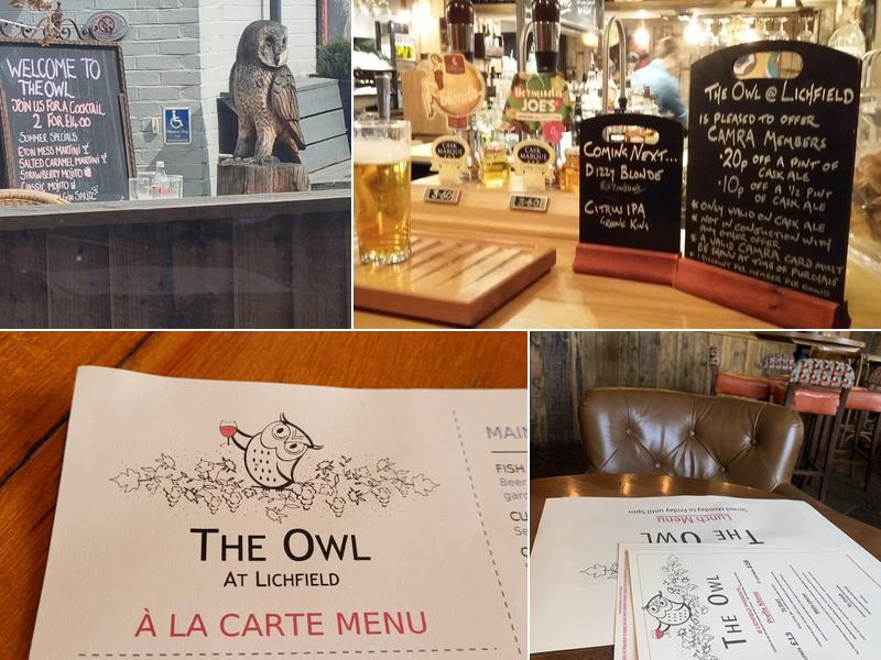The Owl at Lichfield Menu