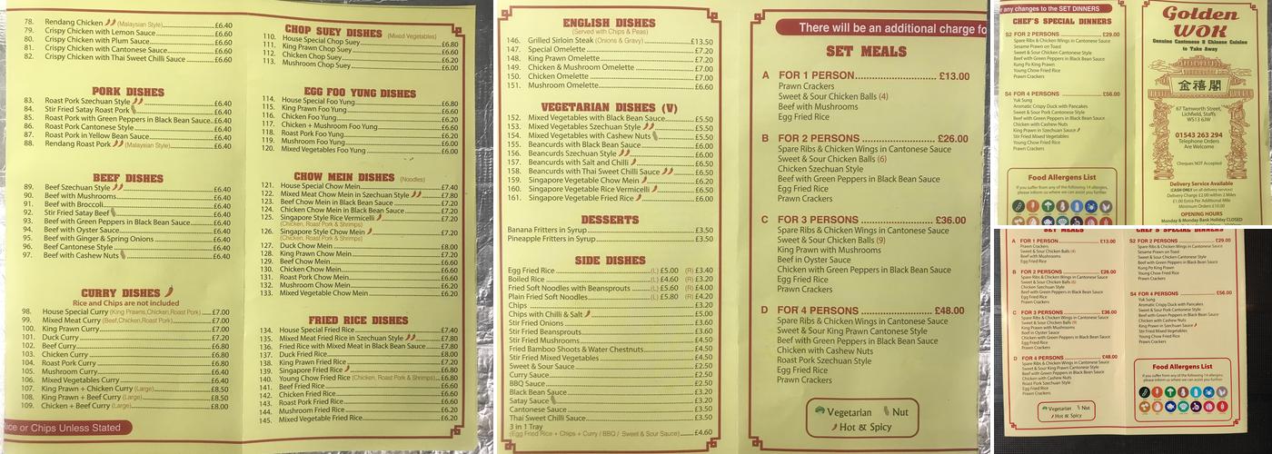 Golden Wok Menu