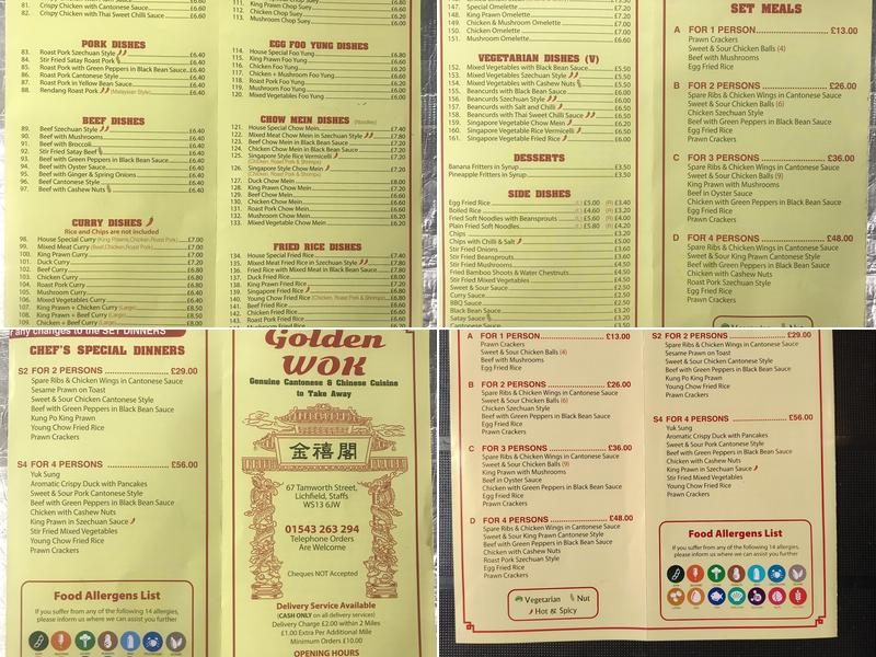 Golden Wok Menu