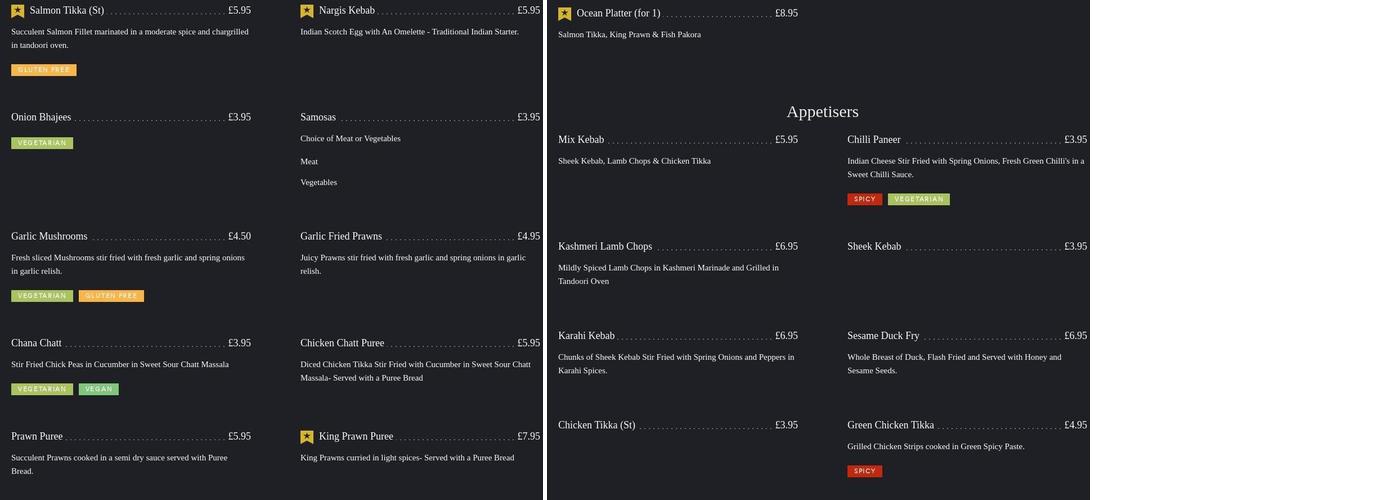 Zaazi At The Lodge Menu