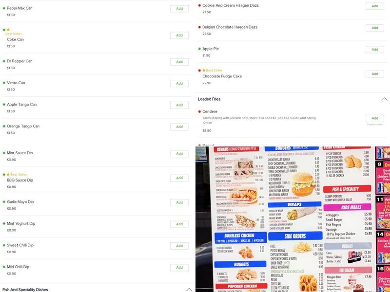 Millennium Fried Chicken Menu