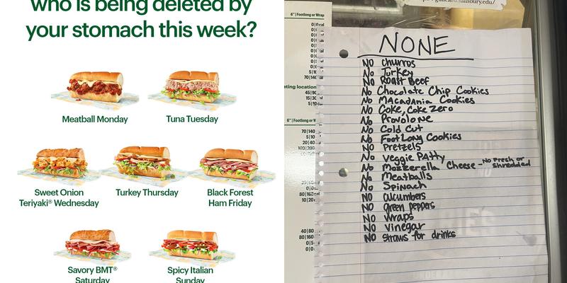 Subway Menu