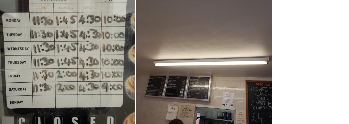 Saxilby Fish & Chips Menu