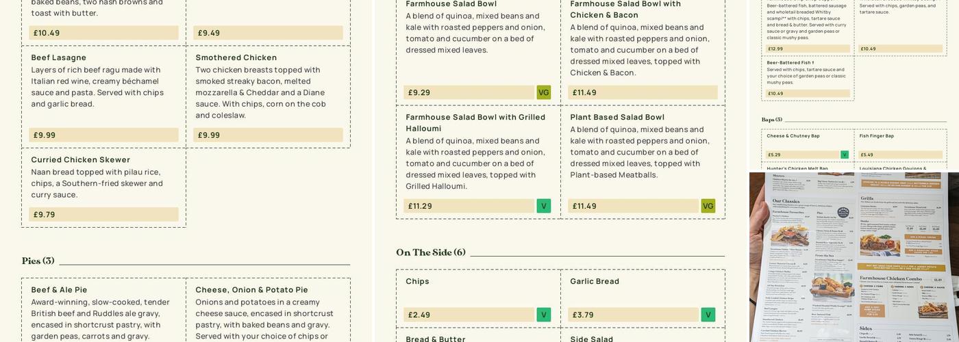 Windmill Farm - Dining & Carvery Menu