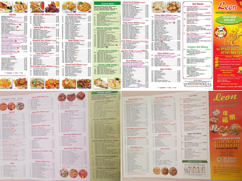 Leon Cantonese & Chinese Takeaway Menu