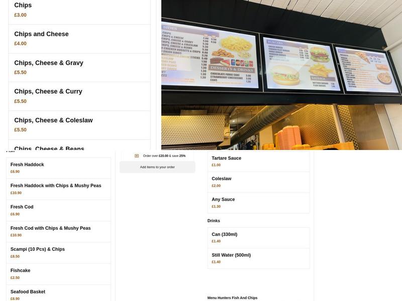 Hunters Fish And Chips Menu