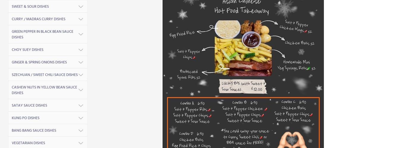 LUCKY Asian Chinese Takeaway Menu