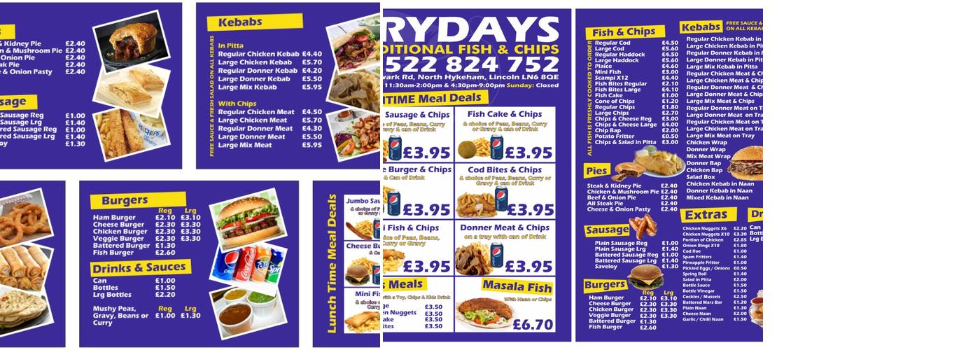 Frydays Menu