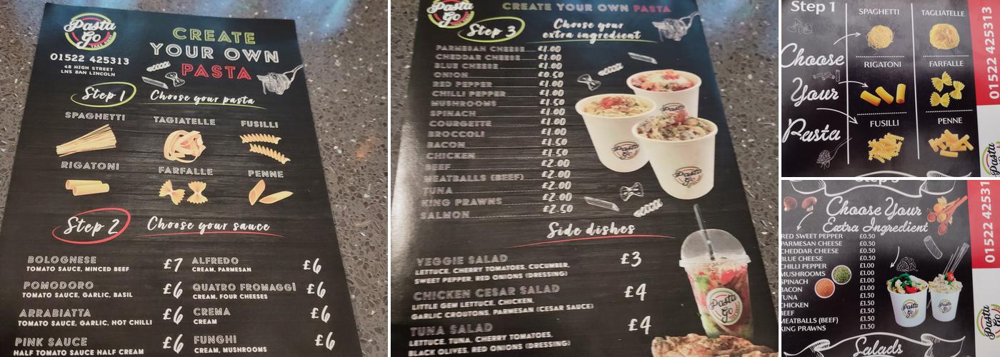 Pasta Go Menu