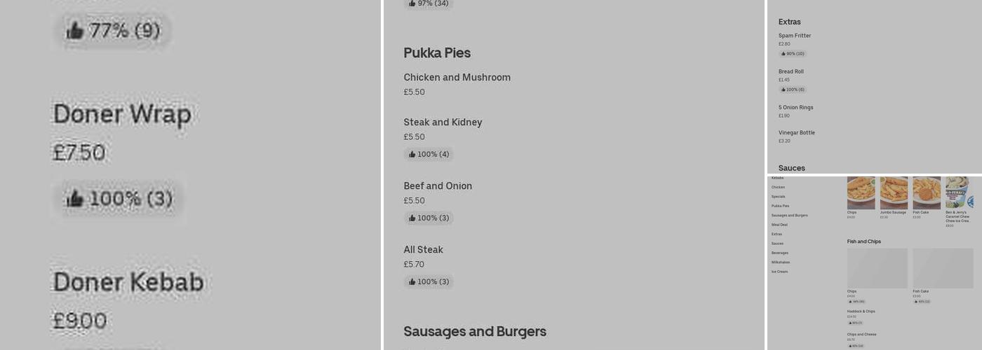 Moorland Fish Bar Menu