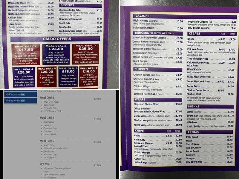 Caldo Pizza (Birchwood) Menu