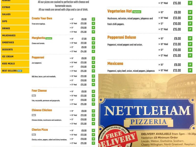 Nettleham Pizzeria (Nettleham) Menu