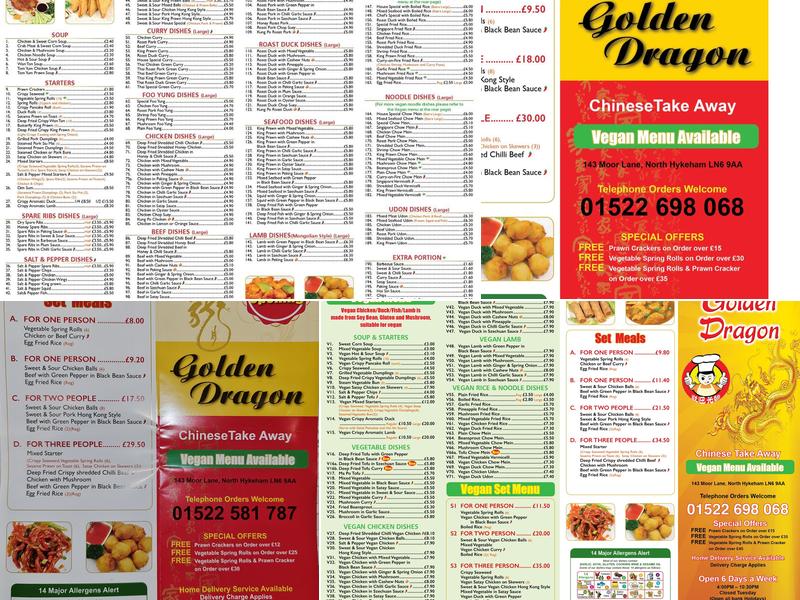 Golden Dragon Menu