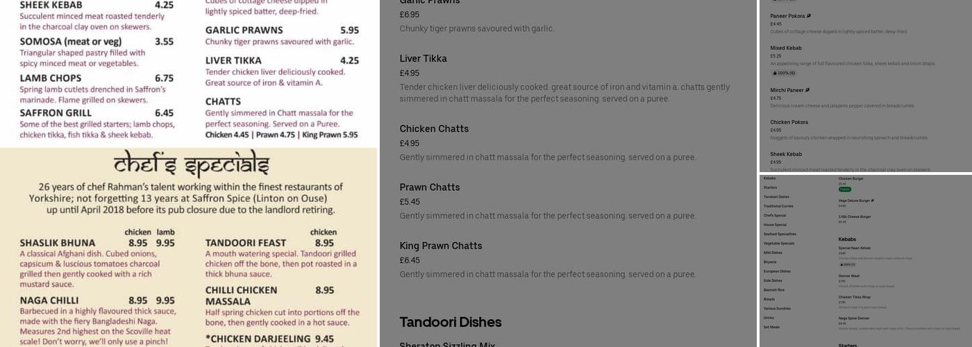 Saffron Spice Menu