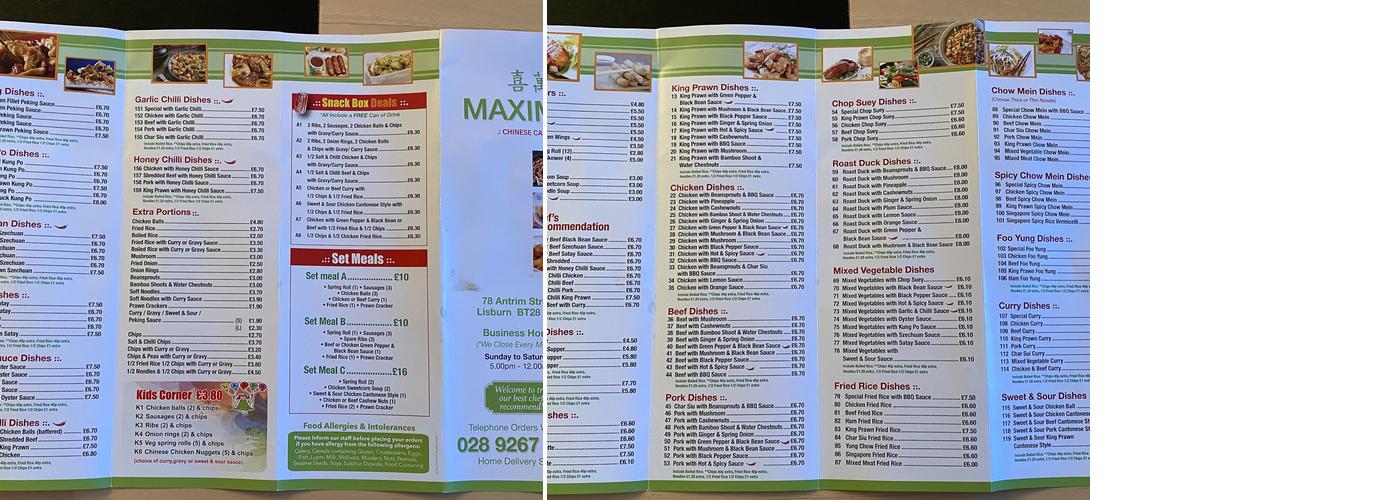 Maxim's Menu
