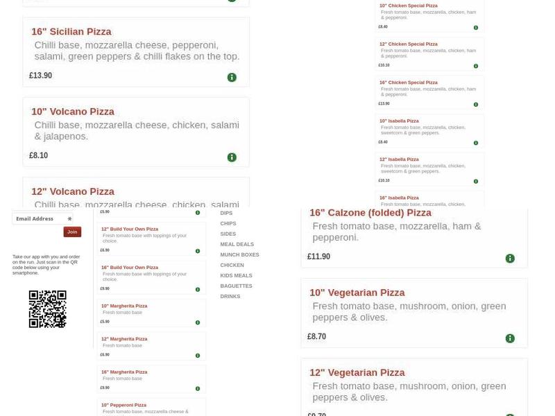 Mangia mangia take way pizza and kebabs Menu