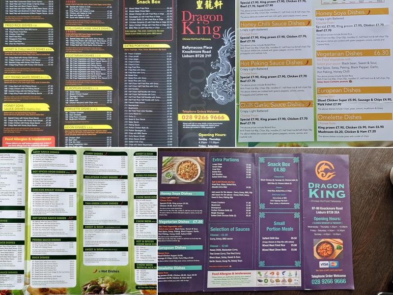 Dragon King Menu