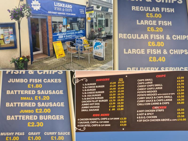 Liskeard Fish & Chips Menu