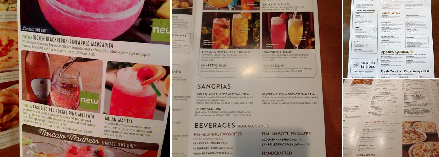 Olive Garden Italian Restaurant Menu