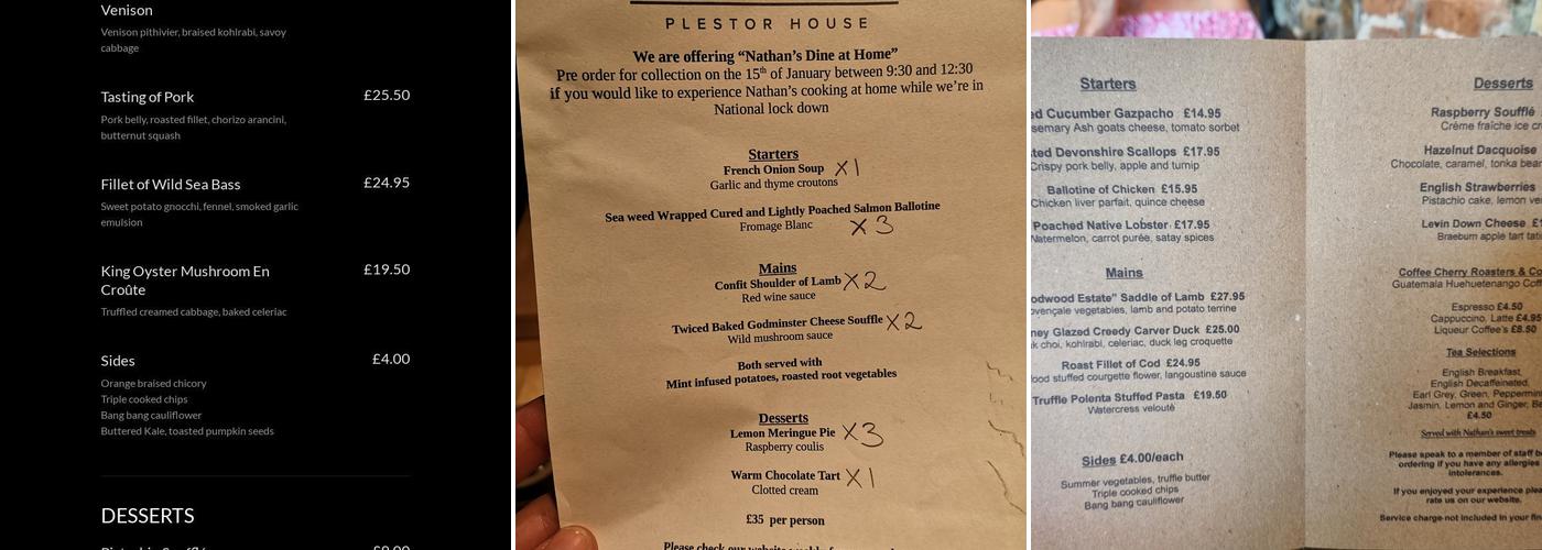Nathan Marshall at Clarke House Menu