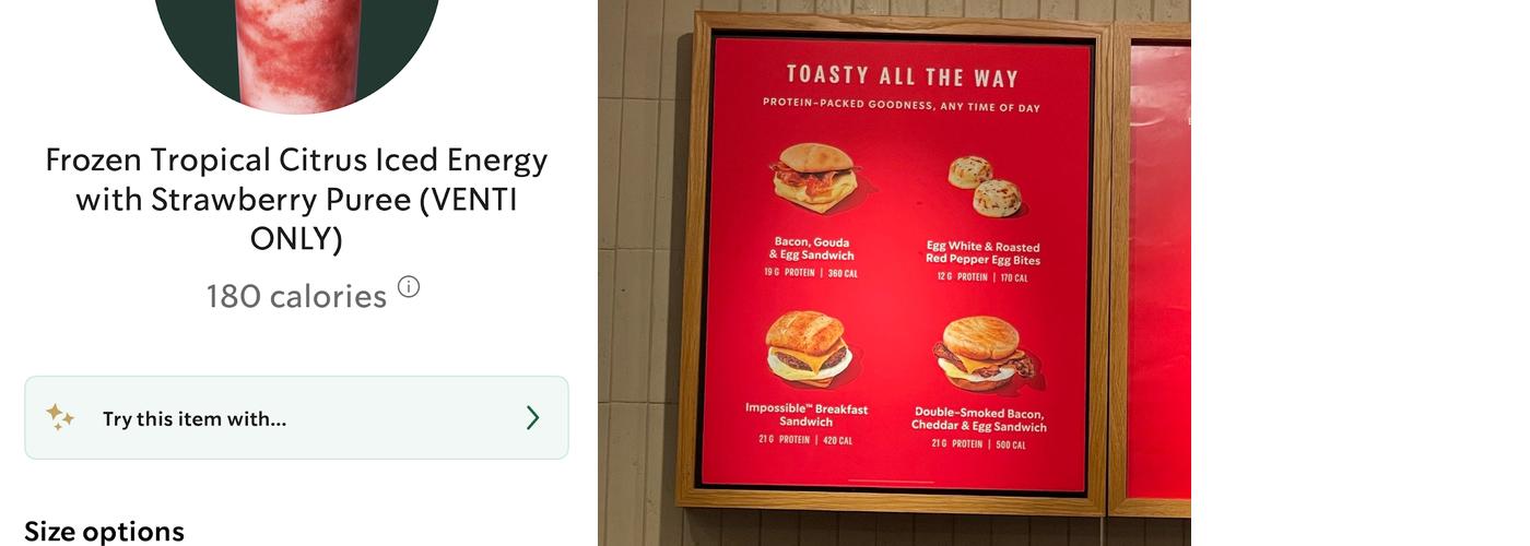 Starbucks Coffee Company Menu