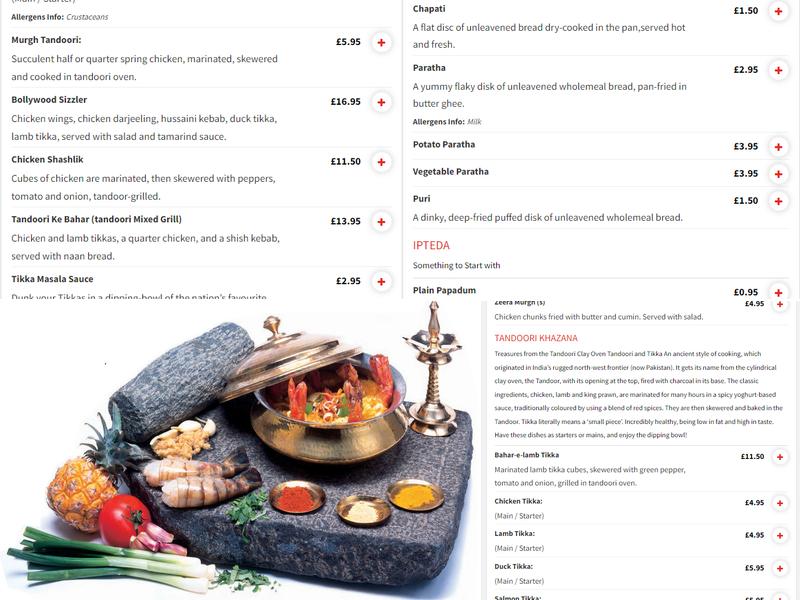 Madhuban Tandoori Menu