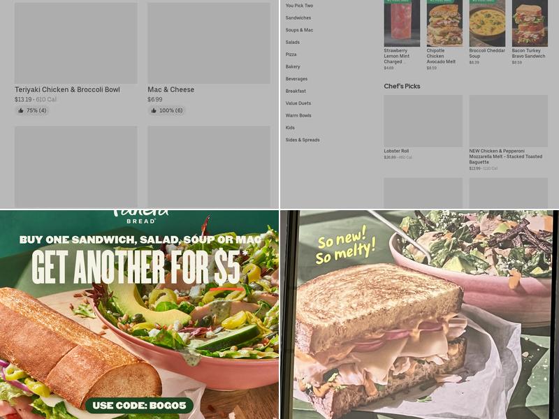 Panera Bread Menu