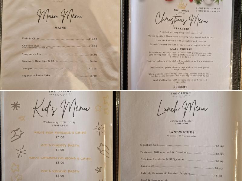 The Crown Menu