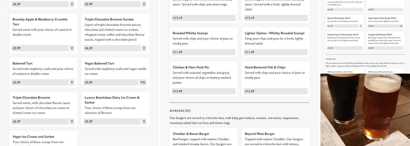 Bridgewater Arms Menu