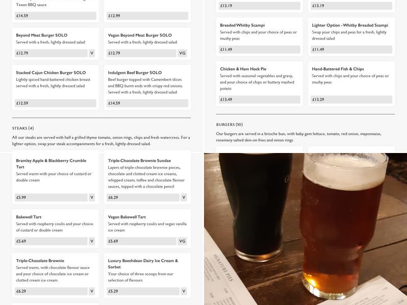 Bridgewater Arms Menu