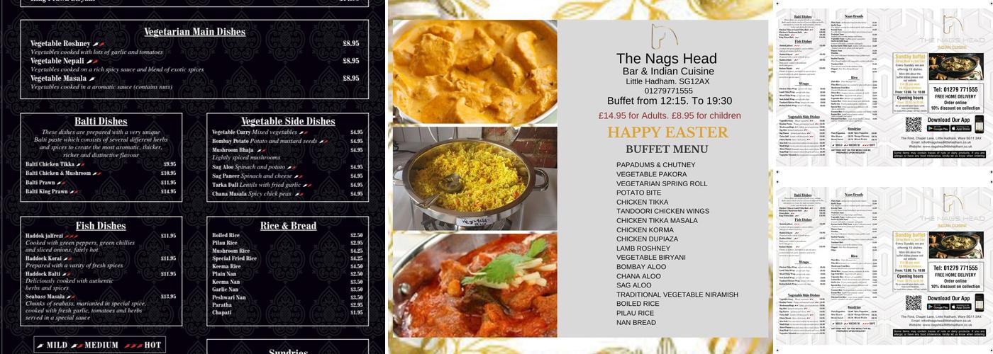 The Nag's Head Indian Restaurant Menu