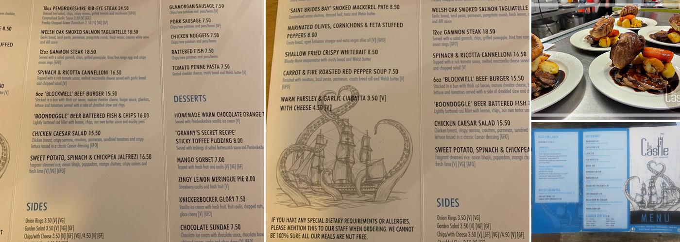 The Castle Menu