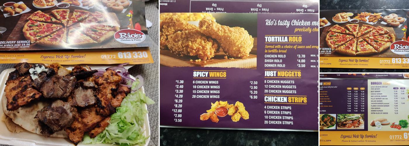 Rio's Chicken Hut Menu