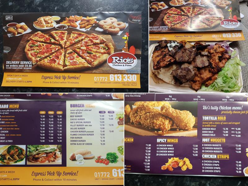 Rio's Chicken Hut Menu