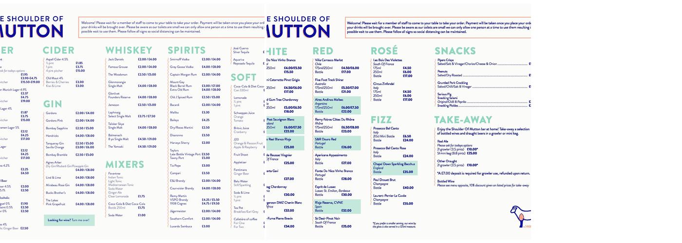 The Shoulder of Mutton Menu