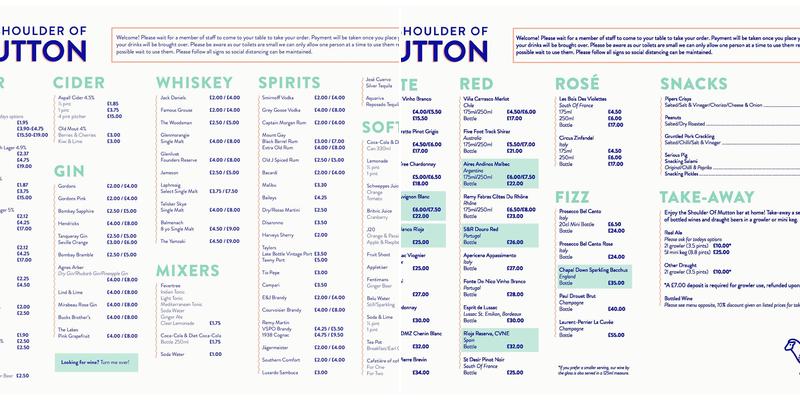The Shoulder of Mutton Menu