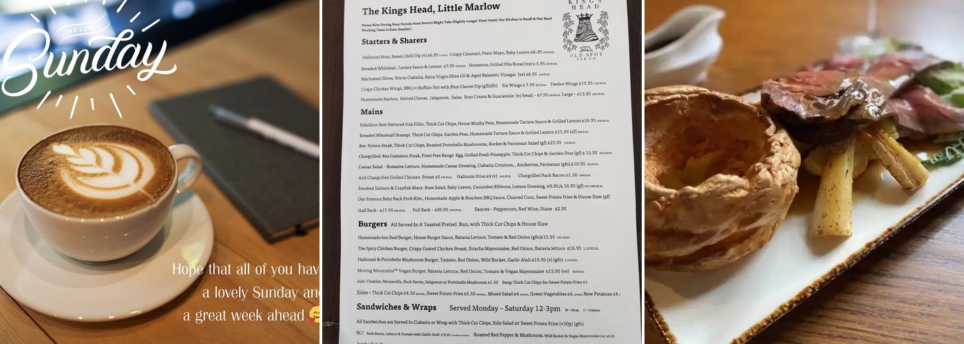 The King's Head Old Spot Pub Menu