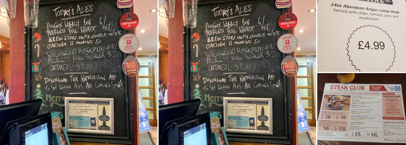 The Brass Balance - JD Wetherspoon Menu