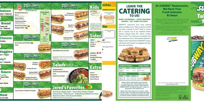 Subway Menu