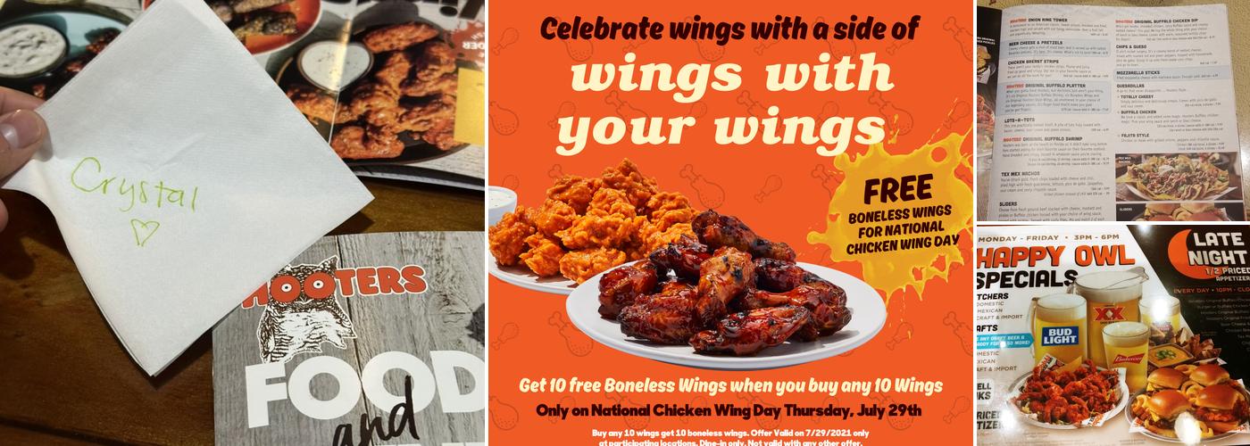 Hooters Menu
